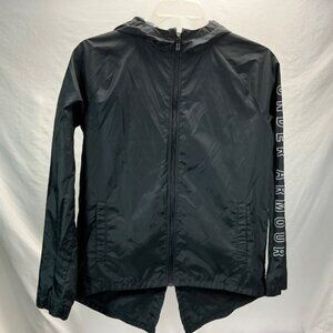 Under Armour Windbreaker Jacket Full Zip Lightweight‎ Running Black Loose S